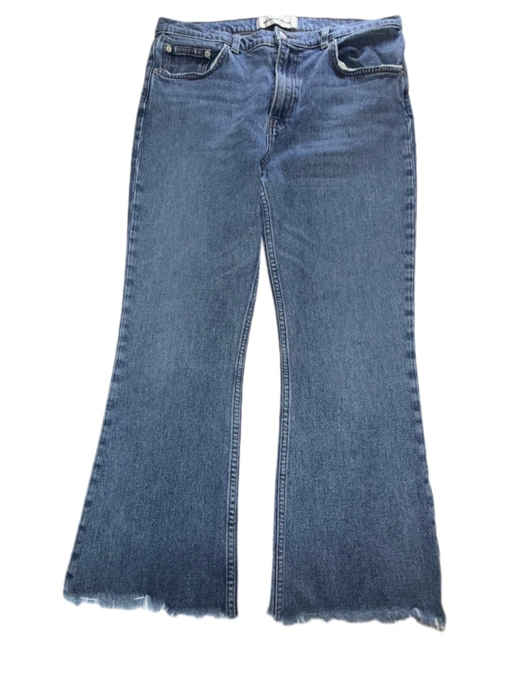 Reformation Cropped Kick Flare Jeans Sz 31 Raw Hem High Rise 26” Inseam - Picture 6 of 13